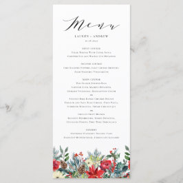 Watercolor Winter Blooms Garland Bröllop Meny