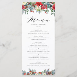 Watercolor Winter Blooms Garland Bröllop Meny