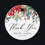 Watercolor Winter Blooms Garland Tack Gåvor Etiketter<br><div class="desc">Skicka tack till gäster och kunder med det här anpassadet tack vare att du föredrar taggen. Den har en vattenfärgad garland med blommor från poinsettien, ro, pinekoner, vinbär och grönska. Anpassa den här vintern-blommigten tack märkrn genom att lägga till din händelseinformation. De här vattenfärgstacken är perfekter för vinterbabyduschar, möhippa, födelsedagar...</div>