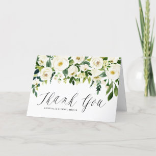 Watercolor Winter Botanical Blommigt Garland Tack Kort