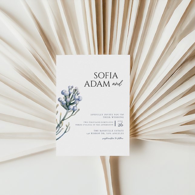 Watercolor Winter Floralr, Bröllopsfest Inbjudningar (Skapare uppladdad)