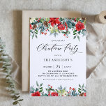 Watercolor Winter Flowers jul Party Inbjudningar<br><div class="desc">Inbjudan gäster till ditt evenemang med anpassadets julfest. Den har vattenfärgsgarland med rött poinsettia,  ro,  holly,  pinkoner och andra botaniska accenter. Anpassa genom att lägga till information. Den här blommigten är julfestinbjudan tillgänglig i en mängd olika kardstockar.</div>