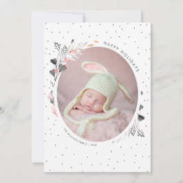 Watercolor Winter Foliage Glad helg Julkort