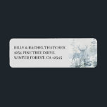 Watercolor Winter Forest and Stag Address Label Returadress Etikett<br><div class="desc">Watercolor Winter Gräs Forest and Stag-adressetiketter - perfekt för allmän post,  vinterevenemang,  julkort,  byte av meddelanden om adress och helgdag flytta osv. Mallen är redot för dig att lägga till ditt namn och adress.</div>