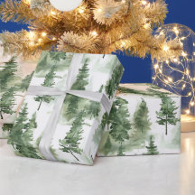 Watercolor Winter Forest Mönster