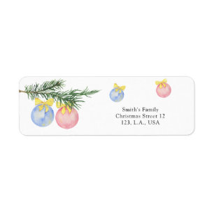 Watercolor Winter-genderna visa Returadress Etikett