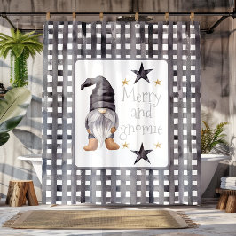 Watercolor Winter Gnome on Buffalo check jul