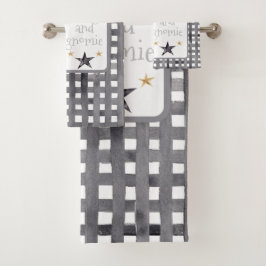 Watercolor Winter Gnome on Buffalo check jul