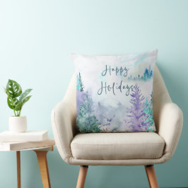 Watercolor Winter Ligcape Glad helg Kudde