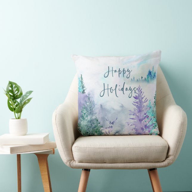 Watercolor Winter Ligcape Glad helg Kudde (Stol)