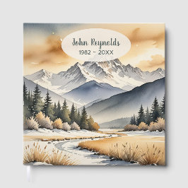Watercolor Winter Mountain Scene Gästböcker