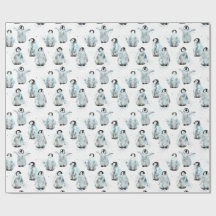 Watercolor Winter Penguins Baby Shower