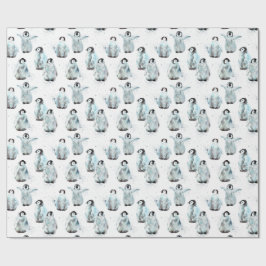 Watercolor Winter Penguins Baby Shower Presentpapper