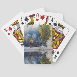 Watercolor Winter Reindeer Forest Casinokort