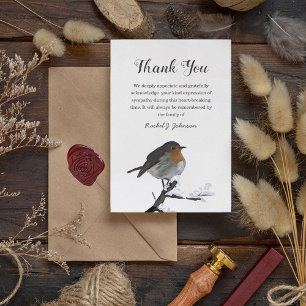 Watercolor Winter Robin Bird TACK Kort