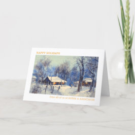 Watercolor Winter Scene Business Helgkort