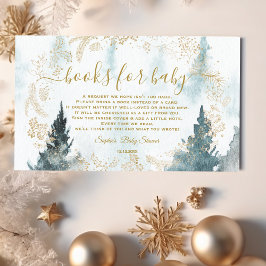 Watercolor Winter Scenery Guld Bokar för Baby Tilläggskort