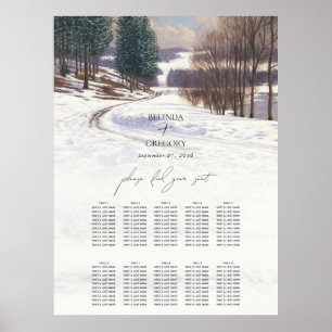 Watercolor Winter Snö liggande Bröllop Poster