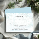 Watercolor Winter Wedery Stationery OSA Kort<br><div class="desc">Vinterbröllopet har en vattenfärgssnöbakgrund i blå nyans. Anpassa datum för osa och val av måltid i mallen fält. Kortet återgår till en kompletterande blek blå färg. Om du vill se fler svarskort för vinterbröllop går du till min online butik.</div>
