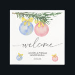 Watercolor Winter Welcome-gender visa Pappersservett<br><div class="desc">Boy eller Girl. Blå eller Rosa. Rosa av vattenfärg och bollar av blå jul med gender visar party. Gender avslöjar att party är dekorerat med ett vattenfärgsfärgat julgran boll leksak,  dekorerat med gult band! Matchande objekt är tillgängliga.</div>