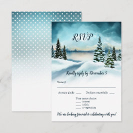 Watercolor Winter Wonderland Bröllop Menu OSA Inbjudningar