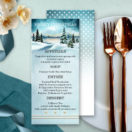 Watercolor Winter Wonderland jul Menu Meny