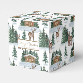 Watercolor Winter Wonderland Rustic Barn Christmas Presentaskar