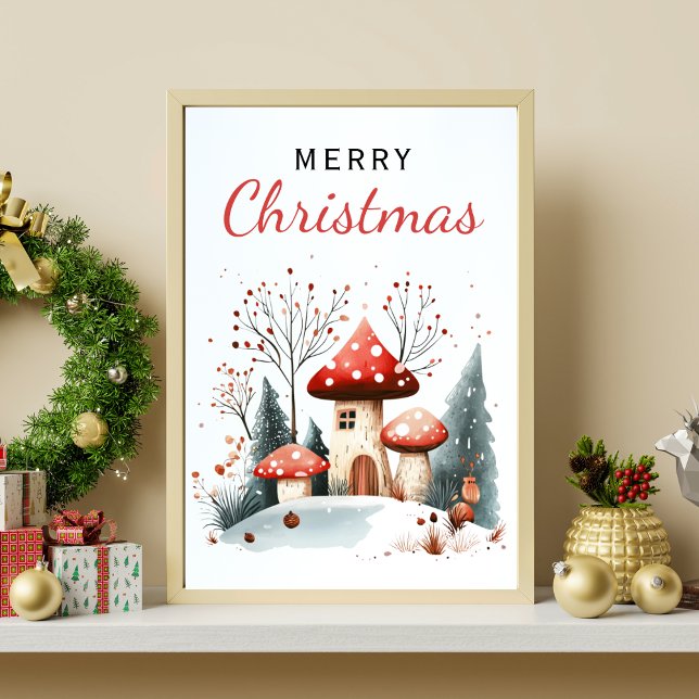 Watercolor Winter Woodland God jul Poster (Skapare uppladdad)