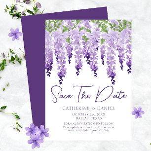Watercolor Wisteria Blommigt Bröllop spara datum Datumet
