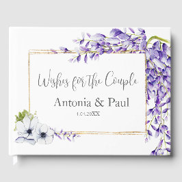 Watercolor Wisteria Blooms Guest Bok