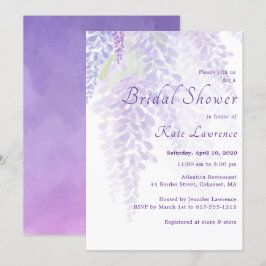 Watercolor Wisteria Blooms, Möhippa Inbjudningar