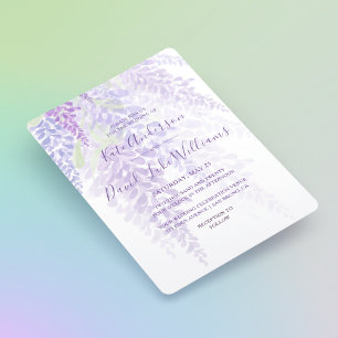 Watercolor Wisteria Blooms Romantic Bröllop Inbjudningar