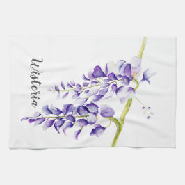Watercolor Wisteria Botania Kökshandduk