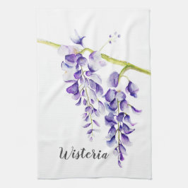 Watercolor Wisteria Botania Kökshandduk