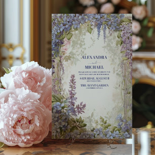 Watercolor Wisteria Bröllop Inbjudningar