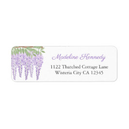 Watercolor Wisteria Lilac Blommigt Returadress Returadress Etikett