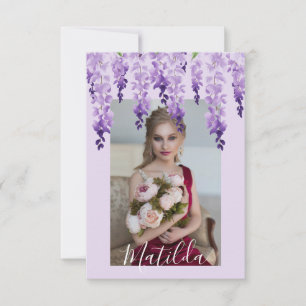 Watercolor Wisteria Photo   BAT MITZVAH Tack Kort