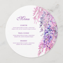 Watercolor Wisteria Round Meny