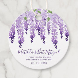 Watercolor Wisteria Tack | BAT MITZVAH Gåvor Etiketter