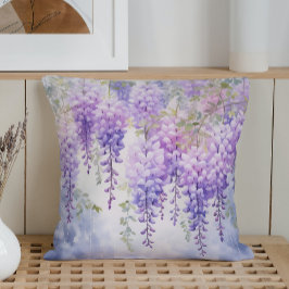 Watercolor Wisteria Whispers Kudde
