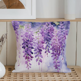 Watercolor Wisteria Whispers Kudde