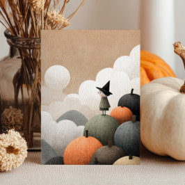 Watercolor Witch Spooky Cute Minimalist Halloween Kort