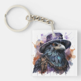 Watercolor Wizard Raven Bird