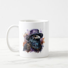 Watercolor Wizard Raven Bird Kaffemugg