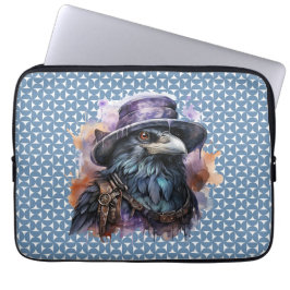 Watercolor Wizard Raven Bird Laptop Fodral