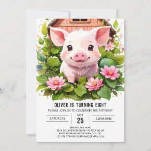 Watercolor Wonderland Girl Gris Birthday Inbjudningar