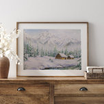 Watercolor Wood Houses och Gräs Träd i Snö Poster<br><div class="desc">Vattenfärgen Wood Houses och Gräs Träd i Snö Poster.</div>