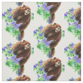 Watercolor Woodchuck, Marmot, Groundhog Animal art Tyg