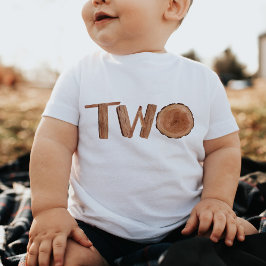 Watercolor Wooden 2:a födelsedagspresenten Boy T Shirt