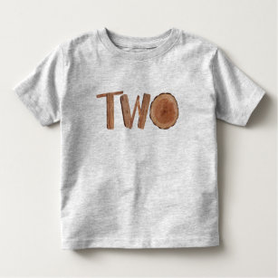 Watercolor Wooden 2:a födelsedagspresenten Boy T Shirt